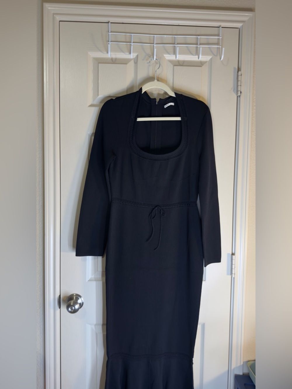 House of CB Sasha Black Dainty Knit Midi Dress Size L NWOT